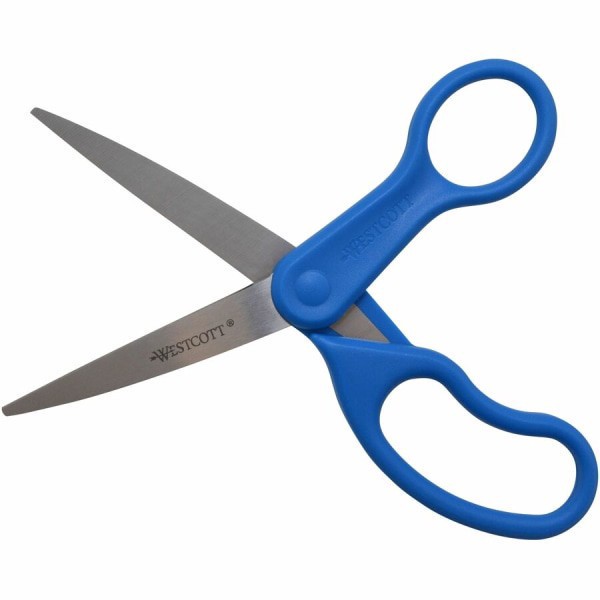 slide 4 of 4, Westcott All Purpose Preferred Stainless Steel Scissors, 8", Pointed, Blue, 1 ct