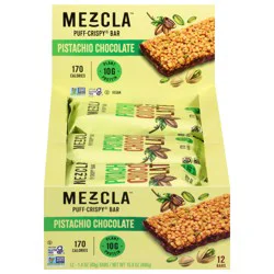 Mezcla Pistachio Chocolate Puff-Crispy Protein Bar - 12 ct