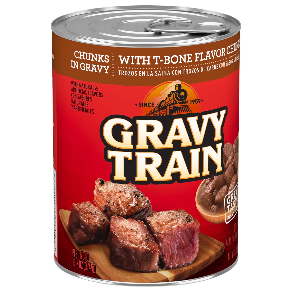 slide 2 of 4, 1/13.2Oz Grvytrn Chnks In Grvy Wth Tbone, 13.2 oz