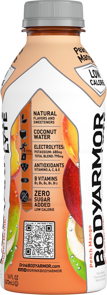 slide 6 of 11, BODYARMOR Lyte Peach Mango Electrolyte Sports Drink, 16 fl oz Bottle, 16 fl oz