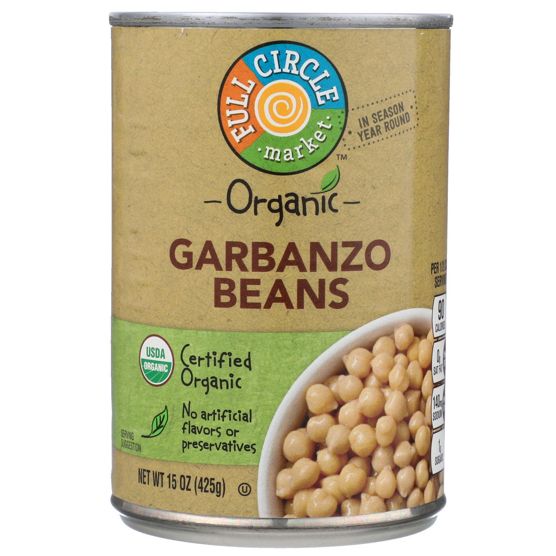 slide 1 of 6, Full Circle Market Organic Garbanzo Beans, 15.5 oz