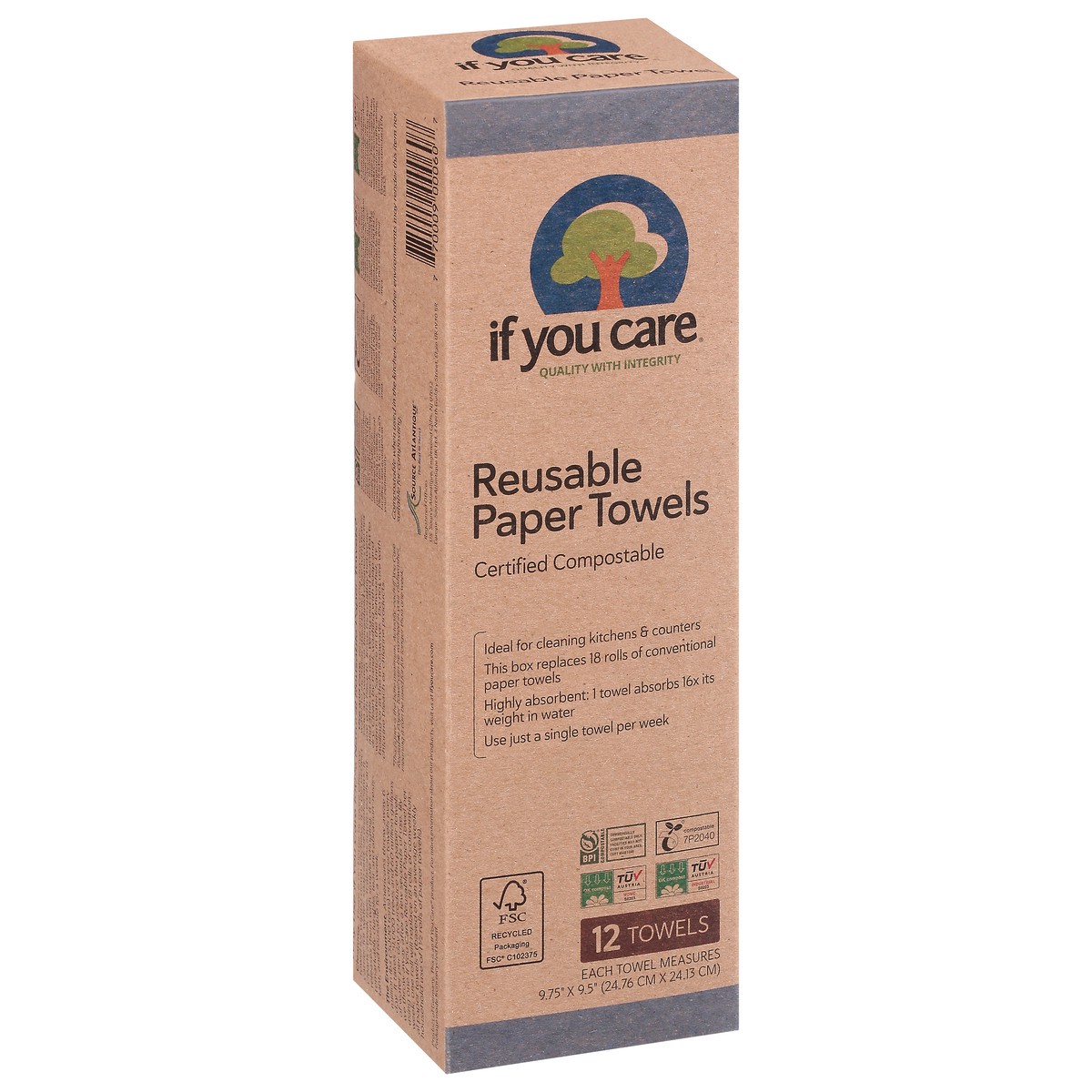 slide 3 of 12, If You Care Source Atlantique, Inc If You Care Paper Towels, Reusable, 12 ct