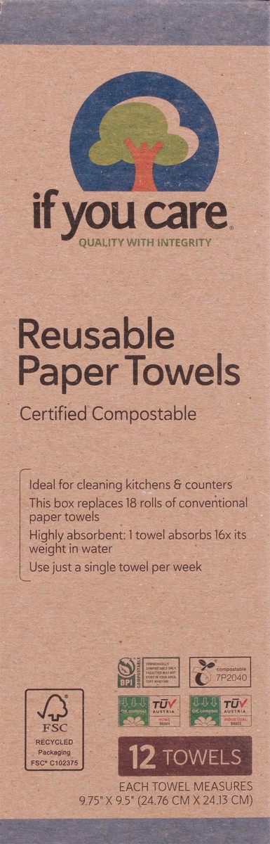 slide 4 of 12, If You Care Source Atlantique, Inc If You Care Paper Towels, Reusable, 12 ct
