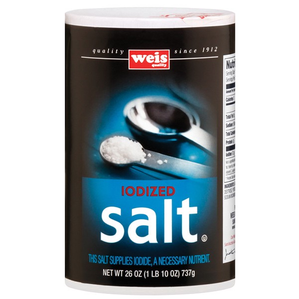 slide 1 of 1, Weis Quality Iodized Salt, 26 oz