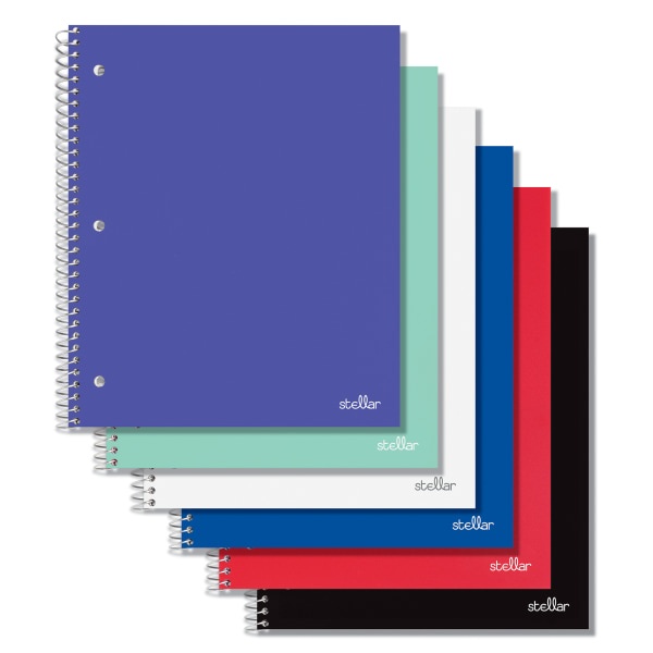 slide 1 of 10, Office Depot Brand Stellar Poly Notebook, 8 1/2'' X 11'', 1 Subject, Quadrille Ruled, Assorted Colors (No Color Choice), 100 Sheets, 100 ct