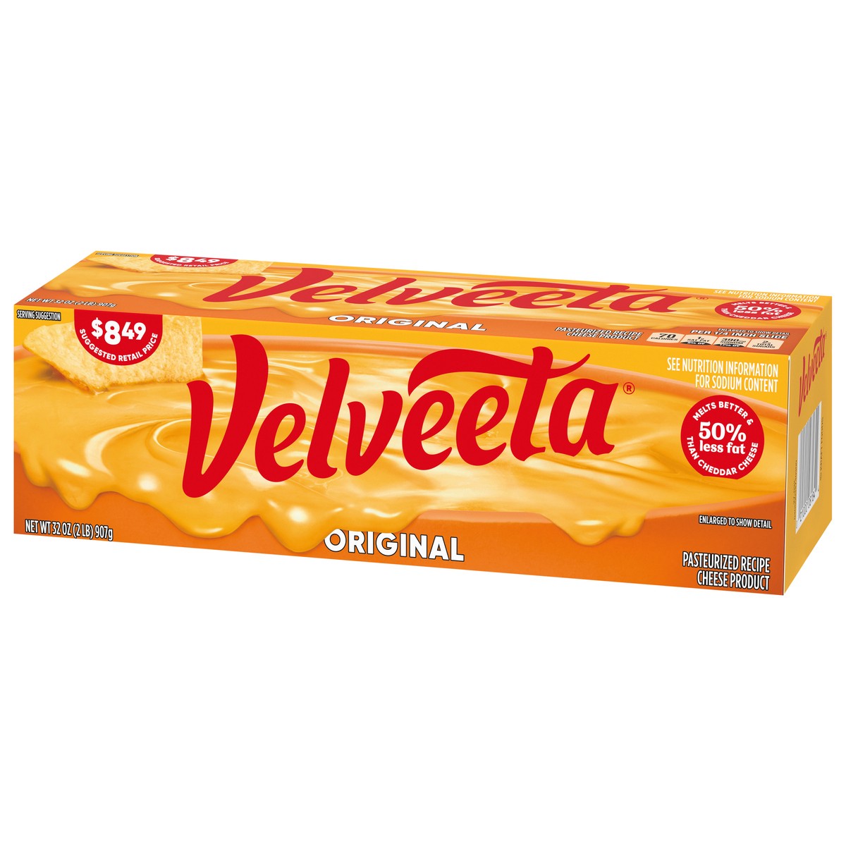 slide 4 of 9, Velveeta Original Pasteurized Recipe Cheese Product, Classic Size, 32 oz Block, 32 oz