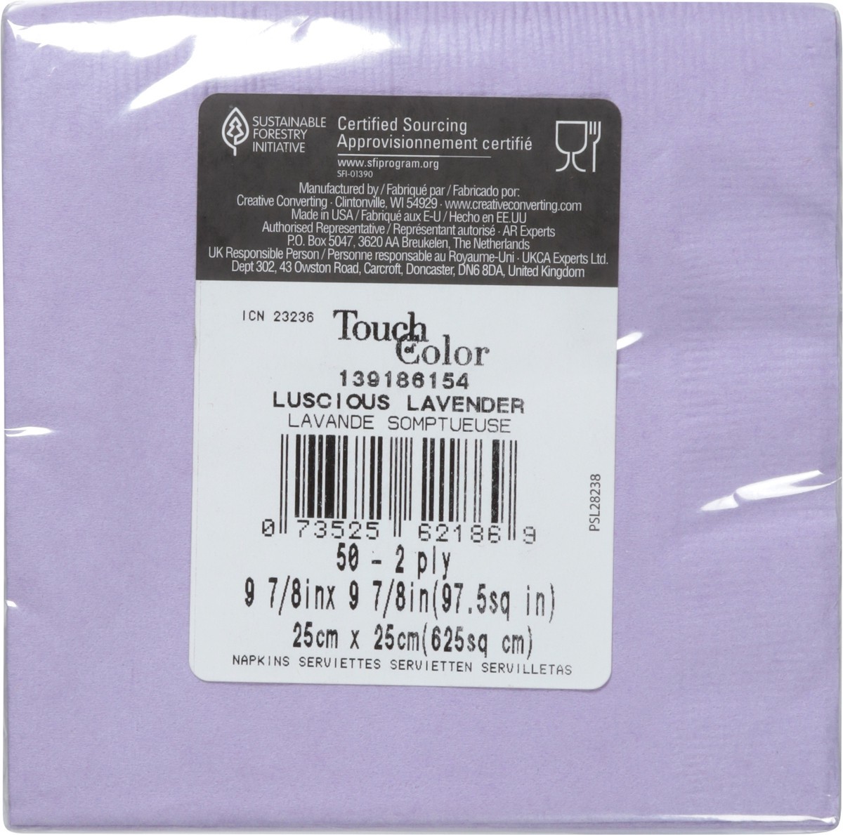 slide 10 of 11, Touch of Color 2 Ply Luscious Lavender Napkins 50 ea, 50 ct