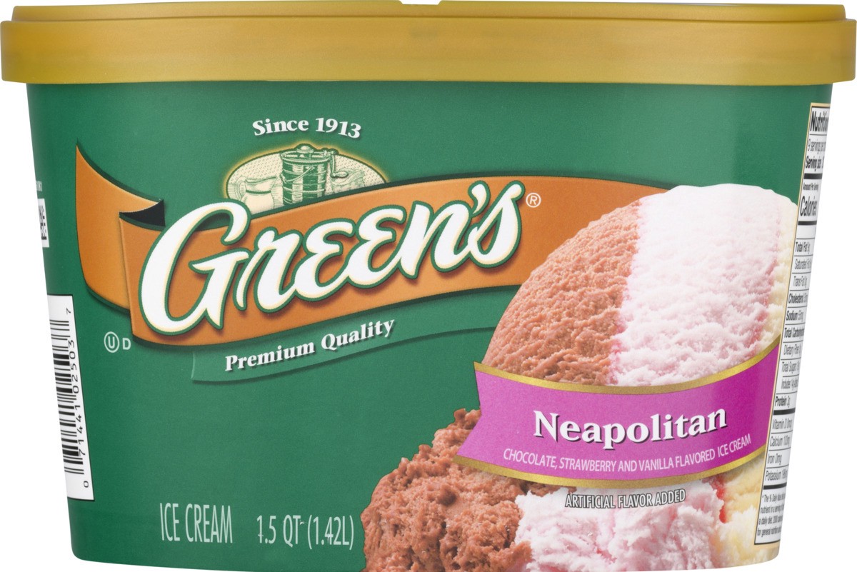 slide 5 of 9, Green's Neapolitan Premium Ice Cream, 1.5 Quarts, 1.5 qt