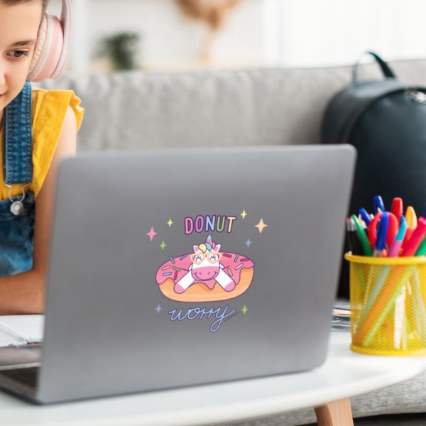 slide 2 of 2, Crayola Peel & Stick Everywhere Safe Decal, Donut Worry Unicorn, 1 ct