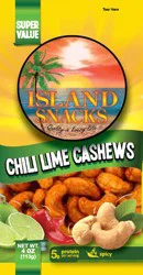 Island Snacks Super Value Spicy Chili Lime Cashews - 4 oz