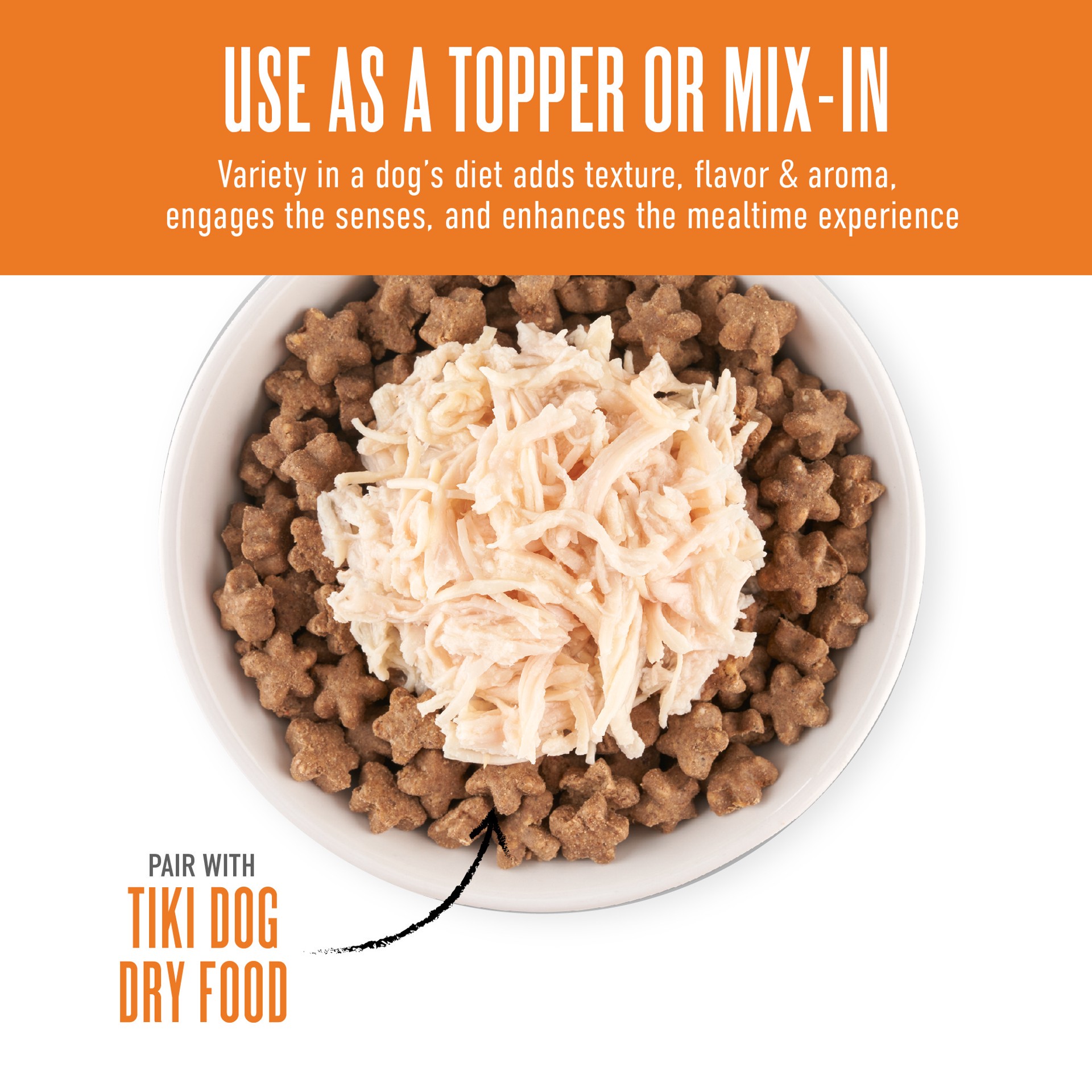 slide 3 of 7, Tiki Dog Born Carnivore Protein Booster Topper Chicken Recipe in Broth Dog Food Topper, 2.1 oz., 1 ct