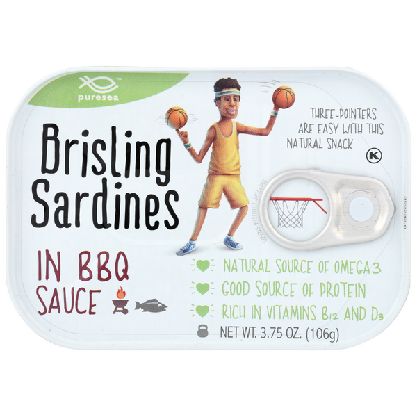 slide 1 of 1, Pure Sea Brisling Sardines in BBQ Sauce, 3.75 oz