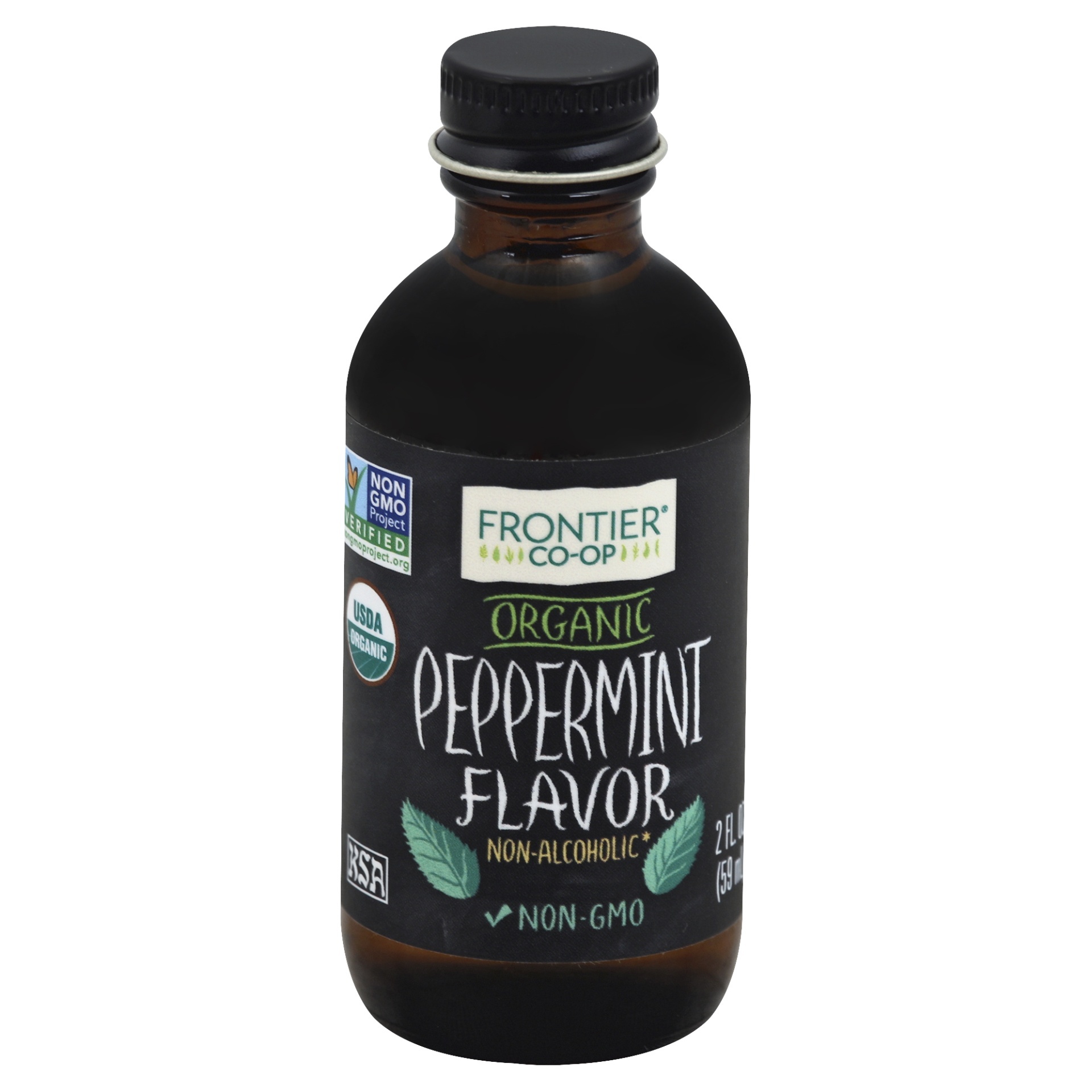 slide 1 of 1, Frontier Organic Alcohol Free Peppermint Flavor, 2 fl oz