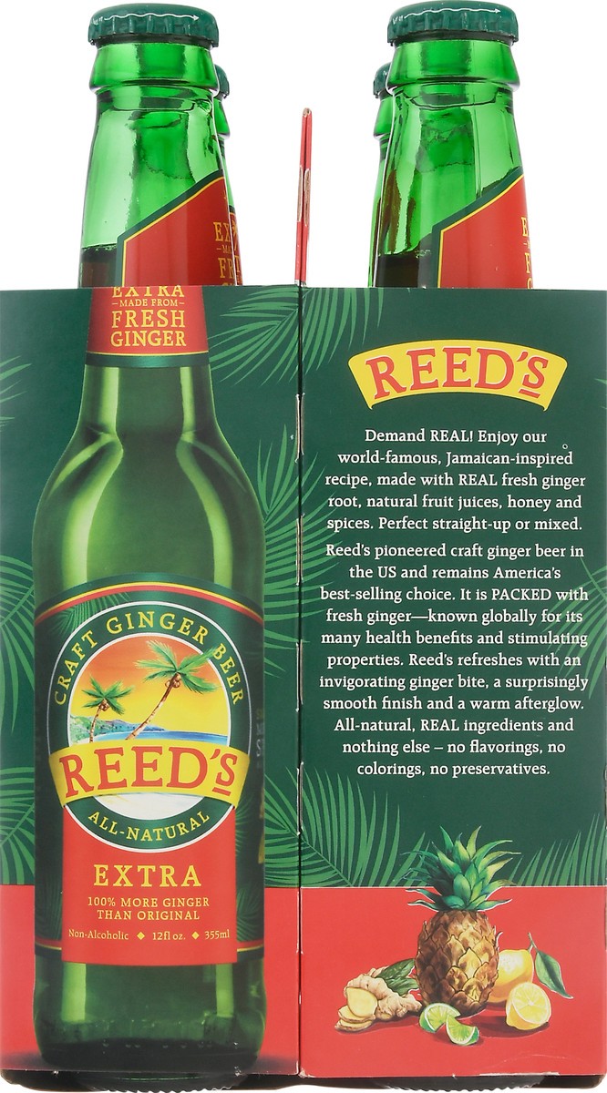 slide 4 of 14, Reed's Extra Ginger Beer 4 Bottles 12 oz Bottle 4 ea, 4 ct