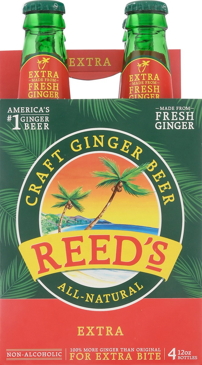 slide 1 of 14, Reed's Extra Ginger Beer 4 Bottles - 4 ct, 4 ct