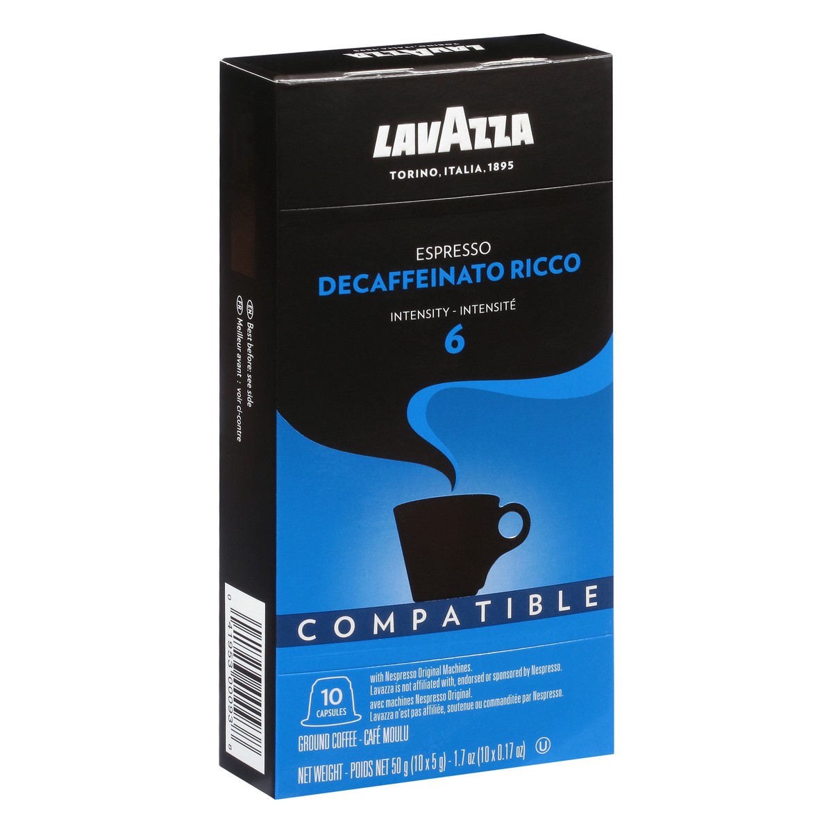 slide 2 of 11, Lavazza Capsules Intensity 6 Ground Espresso Decaffeinato Ricco Coffee 10 ea, 10 ct