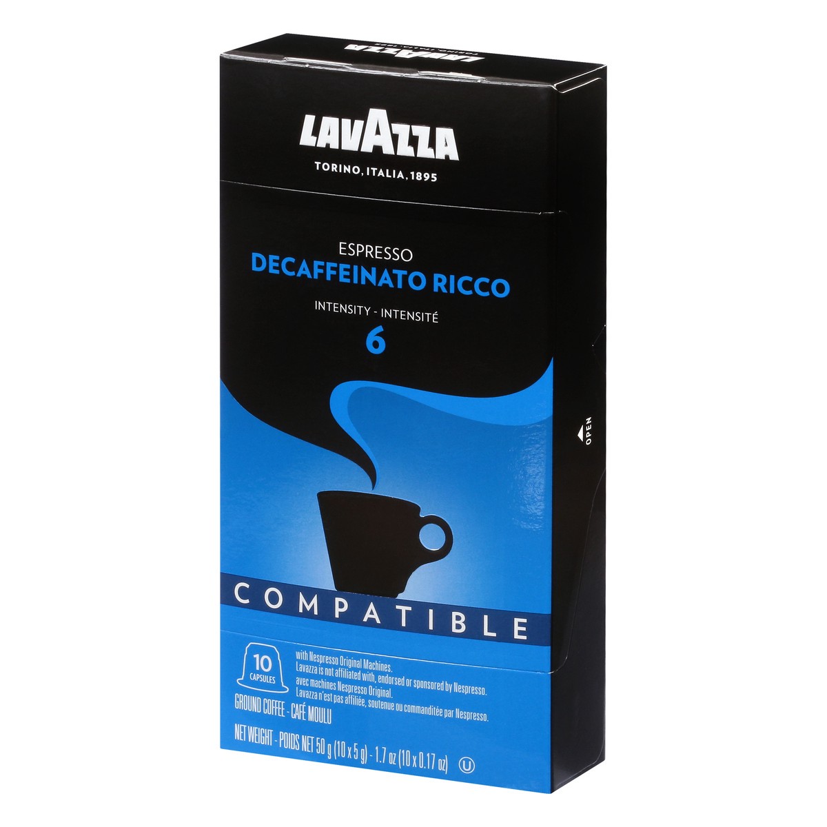 slide 3 of 11, Lavazza Capsules Intensity 6 Ground Espresso Decaffeinato Ricco Coffee 10 ea, 10 ct