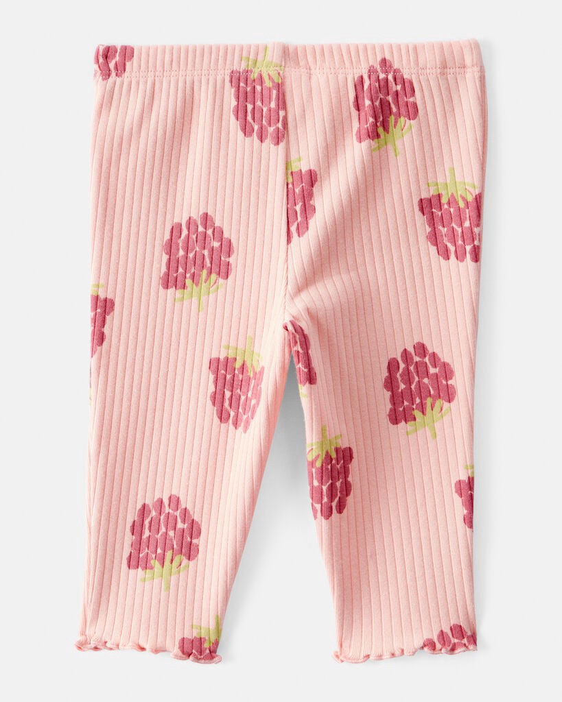 slide 2 of 3, Carter's Carters Baby Girl Raspberry Print Cotton Pull-On Pants - Pink Pink 3M, 1 ct