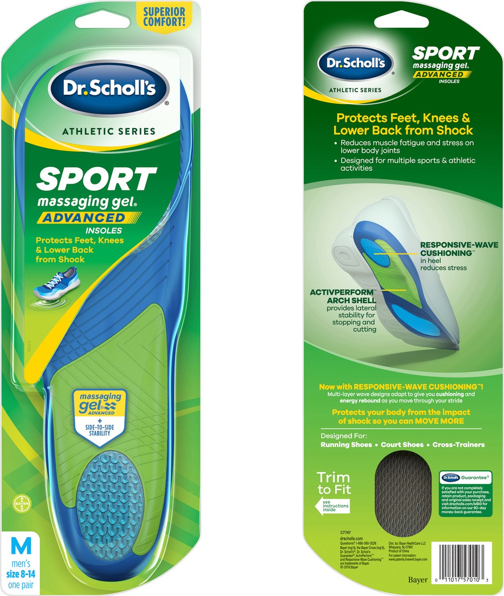 slide 3 of 3, Dr. Scholl's Men's Massaging Gel Sport Insoles 1 ea, 1 ct