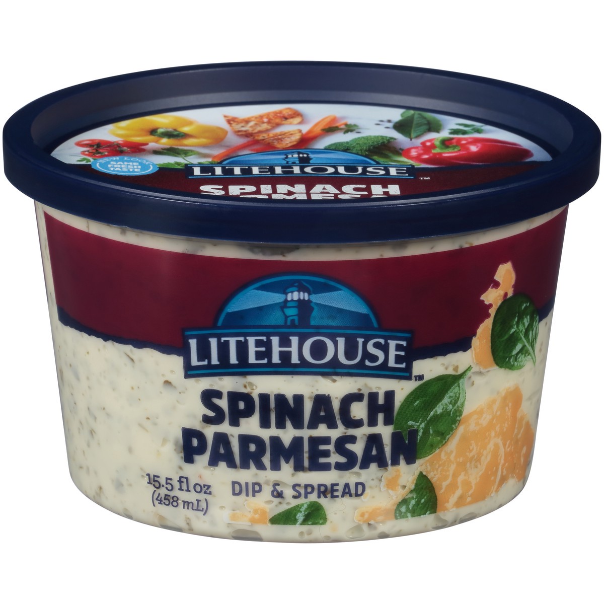 slide 1 of 7, Litehouse Spinach Parmesan Dip & Spread 15.5 fl. oz. Tub, 15.5 fl oz