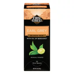 First Street Black Tea Earl Grey Bags - 25 ct