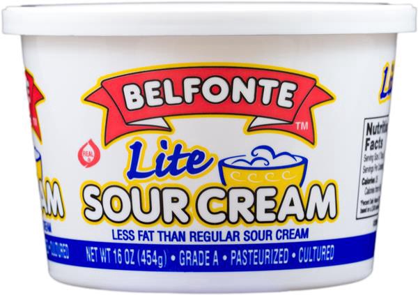 slide 1 of 1, Belfonte Lite Sour Cream, 16 oz