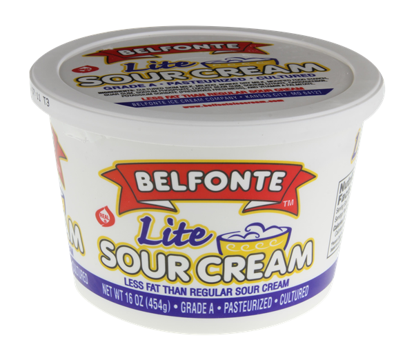 slide 1 of 1, Belfonte Lite Sour Cream, 16 oz