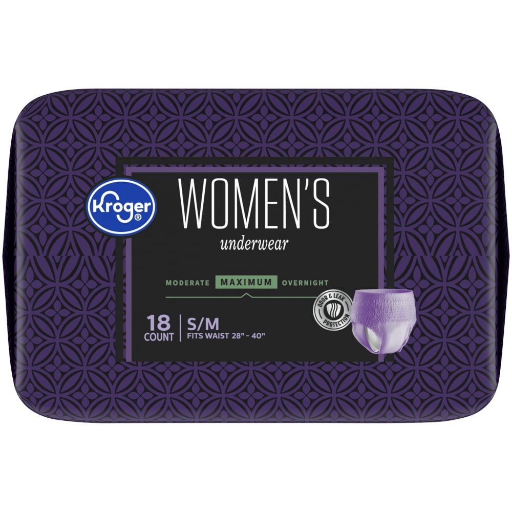 slide 2 of 5, Kroger Women's S/M Maximum Absorbency Underwear, 18 ct