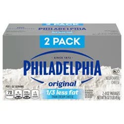 Philadelphia Reduced Fat Cream Cheese, 2 ct Pack, 8 oz Brick