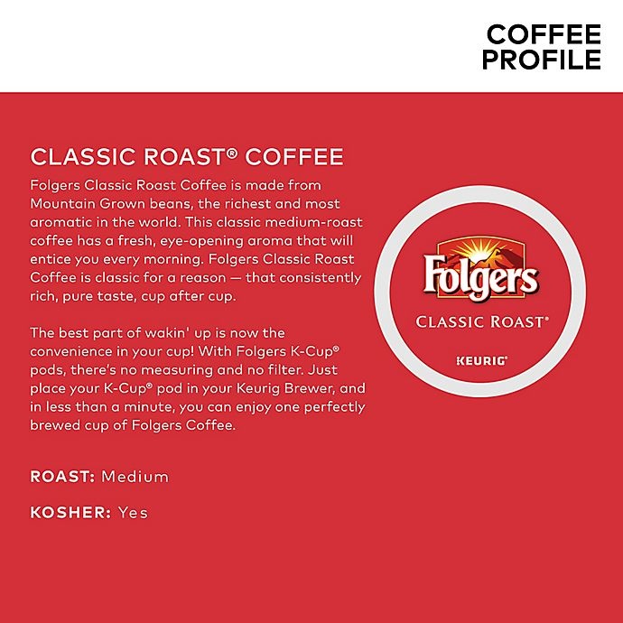 slide 4 of 7, Folgers Classic Roast Coffee Keurig K-Cup Pods, 48 ct