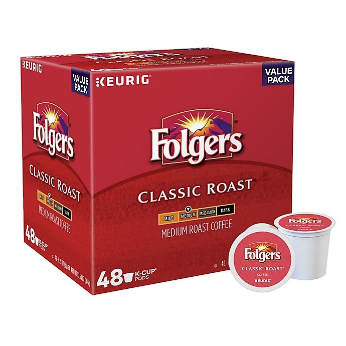 slide 1 of 7, Folgers Classic Roast Coffee Keurig K-Cup Pods, 48 ct