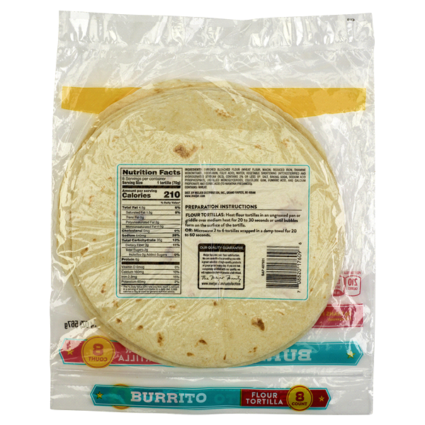 slide 4 of 5, Meijer Burrito Flour Tortilla, 8 ct