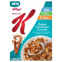 Kellogg's Special K Breakfast Cereal Baked Cinnamon Crunch, Good Source of Fiber, 12.5 oz