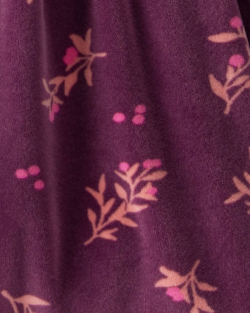slide 4 of 5, Carter's Carters Baby Girl Flowers Print Velour Sleeveless Dress Set - Purple Purple 6M, 1 ct