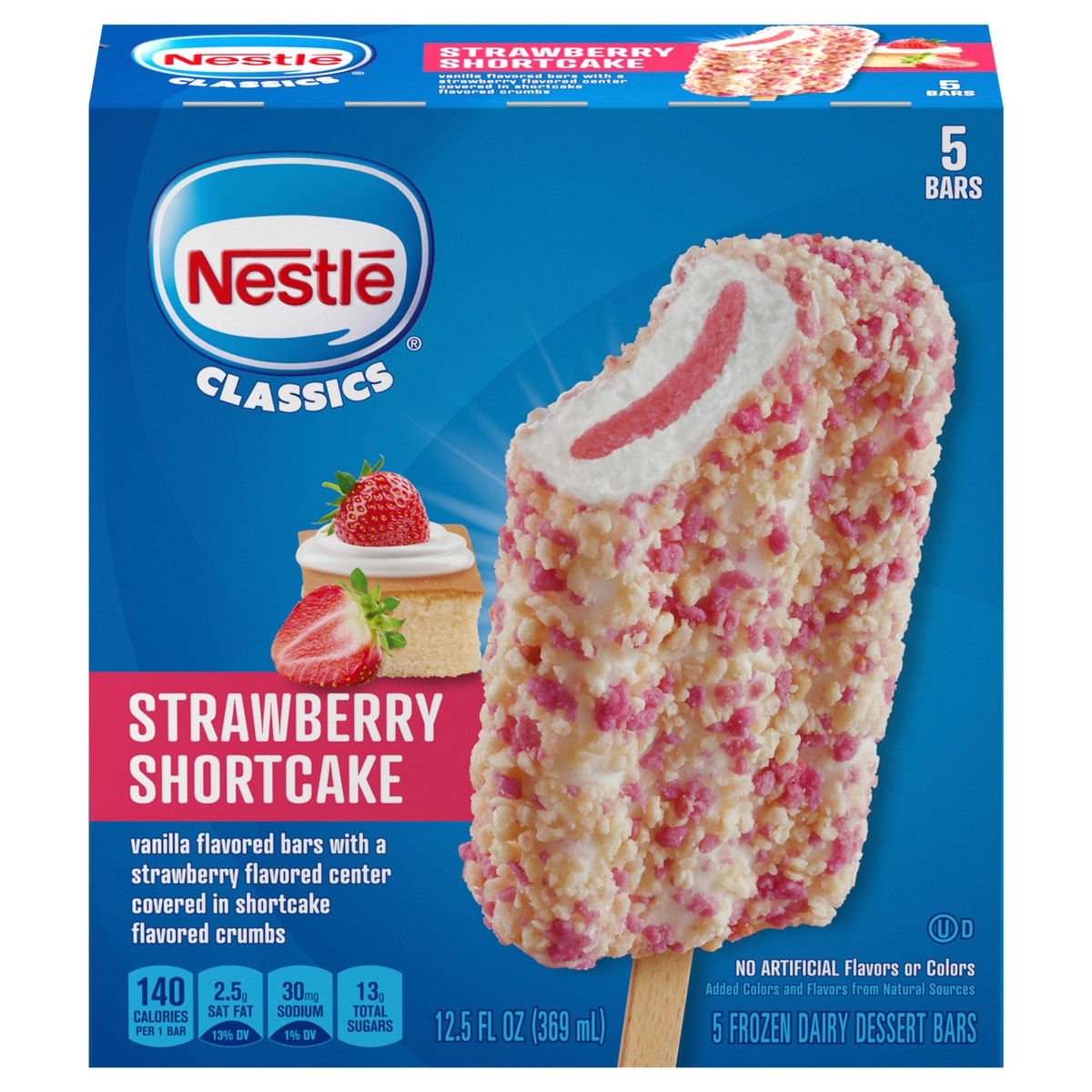 slide 1 of 9, Nestlé Classics Strawberry Shortcake Frozen Dairy Dessert Bars 5 ea, 5 ct