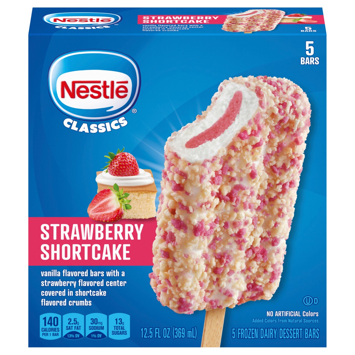 slide 1 of 9, Nestlé Classics Strawberry Shortcake Frozen Dairy Dessert Bars 5 ea, 5 ct