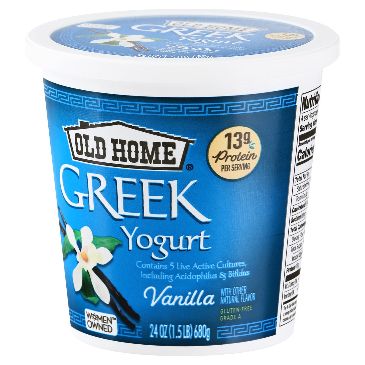 slide 9 of 13, Old Home Vanilla Greek Yogurt, 24 oz