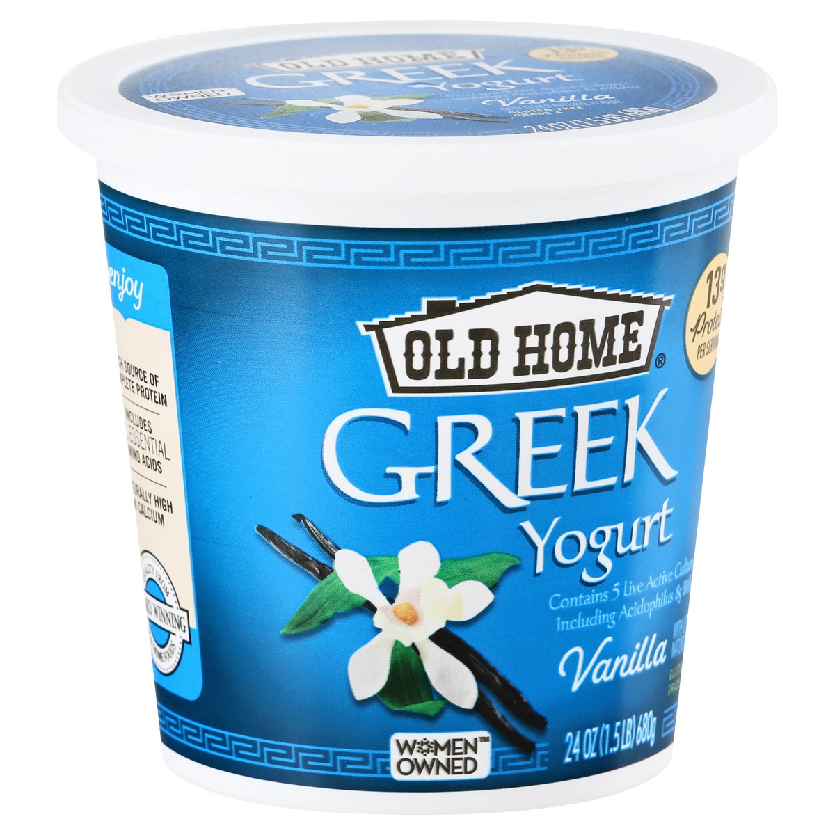 slide 4 of 13, Old Home Vanilla Greek Yogurt, 24 oz