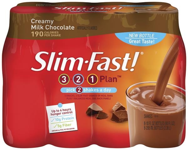 slide 1 of 1, SlimFast SlimFast 321 Shakes Creamy Milk Chocolate Rtd Shake - 8 ct, 8 ct