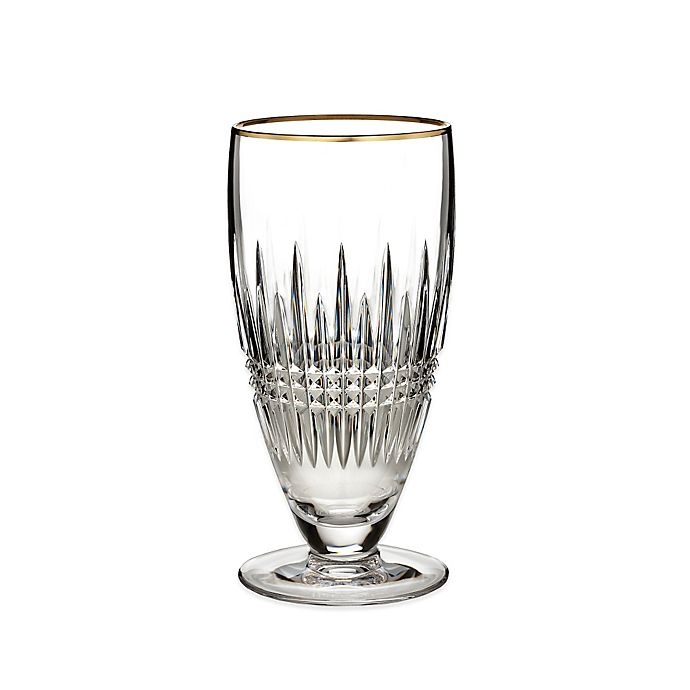 slide 1 of 1, Waterford Lismore Diamond Gold Iced Beverage Glass, 1 ct