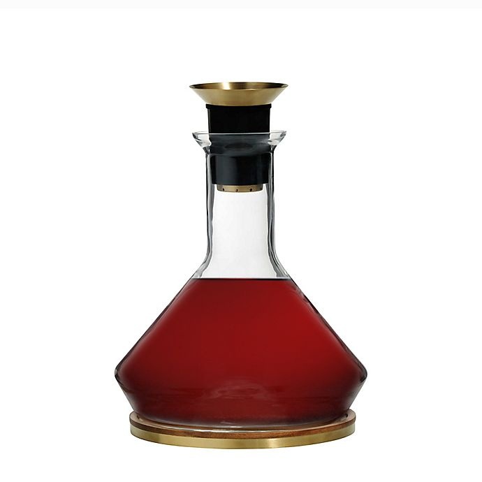 slide 1 of 2, RBT by rabbit Wine Decanter - Brass/Black, 1 ct