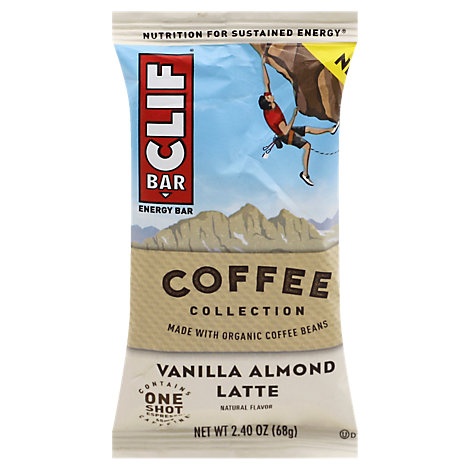 slide 1 of 1, Clif Bar Coffee Vanilla Almond Latte, 2.4 oz