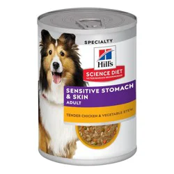 Hill's Science Diet Adult Sensitive Stomach & Skin Tender Chicken & Vegetable Stew Canned Dog Food, 12.5 oz