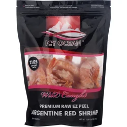 Icy Ocean Wild Raw EZ-Peel Argentine Red Shrimp 21-25 ct per lb Frozen