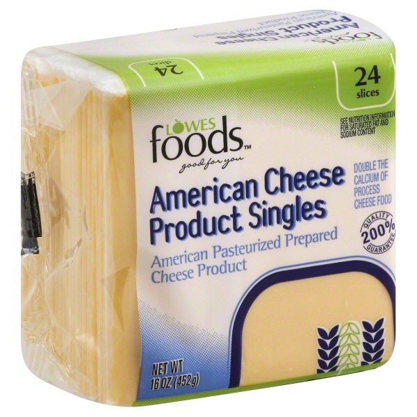 slide 1 of 1, Lowes Foods American Cheese Sliced, 16 oz