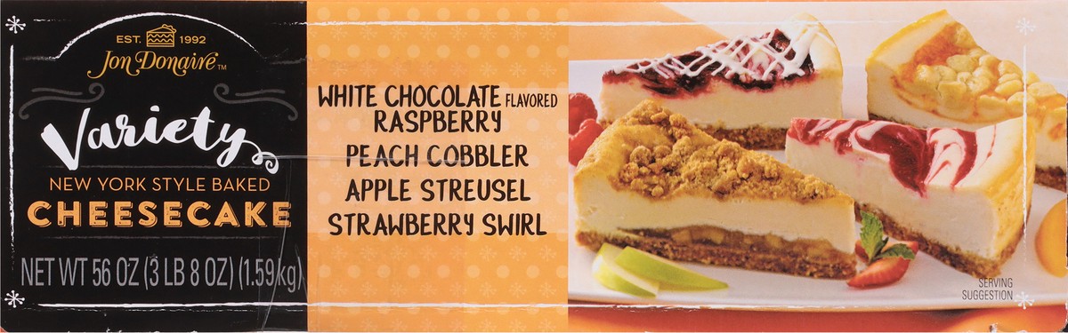 slide 8 of 14, Jon Donaire New York Style Baked Cheesecake Variety 56 oz, 12 ct