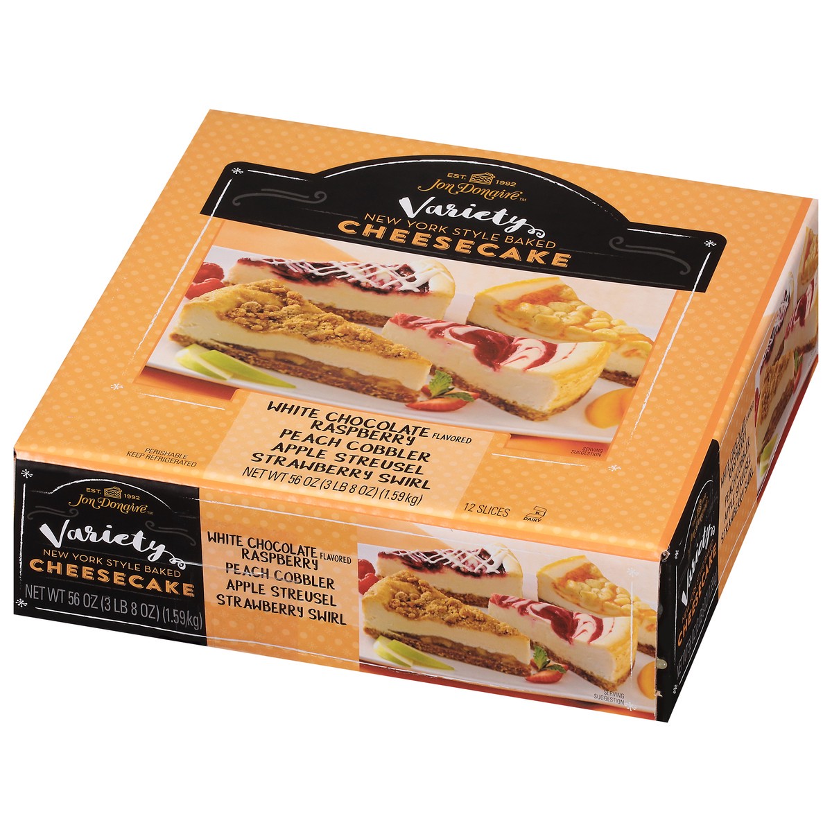 slide 12 of 14, Jon Donaire New York Style Baked Cheesecake Variety 56 oz, 12 ct