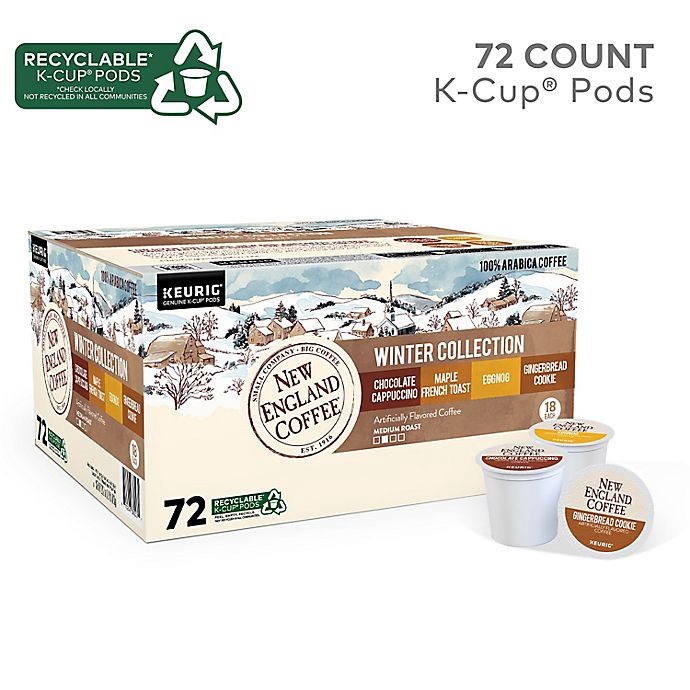 slide 2 of 8, New England Coffee NEC Winter Variety Pk K-Cup, 72 ct