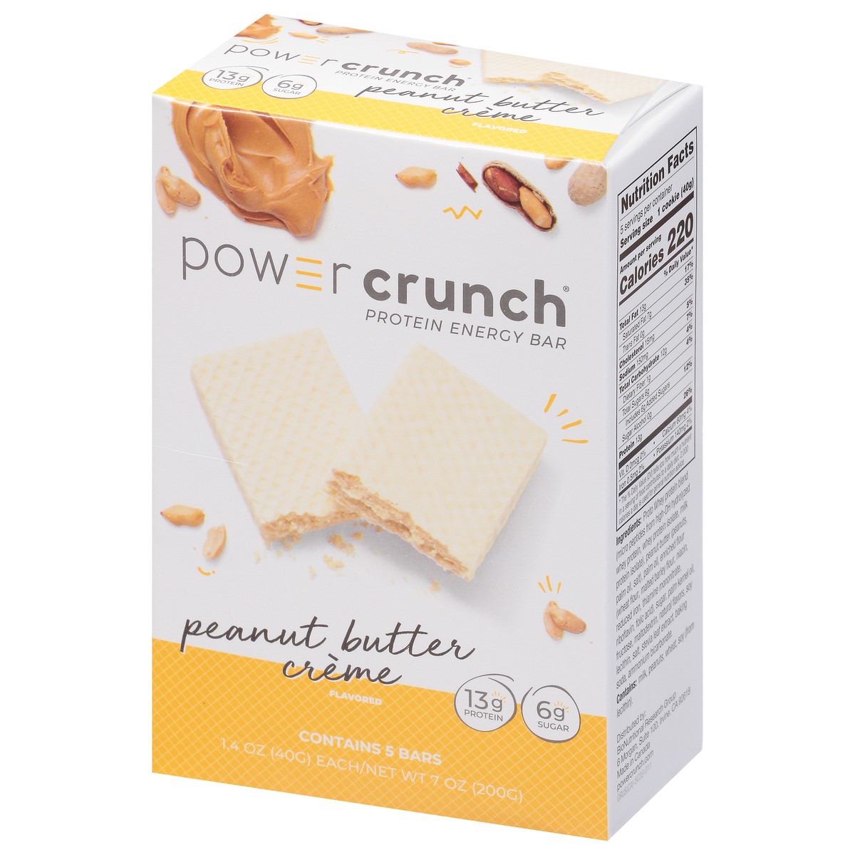 slide 4 of 9, Power Crunch Peanut Butter Cream Wafer Protein Energy Bar - 5pk, 5 ct; 1.4 oz