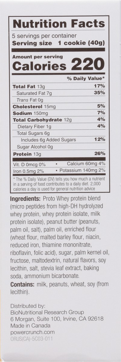 slide 8 of 9, Power Crunch Peanut Butter Cream Wafer Protein Energy Bar - 5pk, 5 ct; 1.4 oz